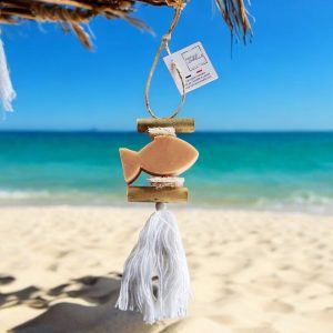 Tresse de savon parfumé en forme de poisson senteur fleur d'oranger à suspendre